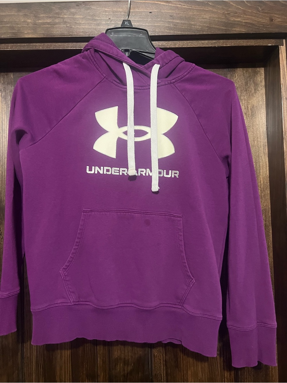 Under Armour Purple Pullover Hoodie with White Logo